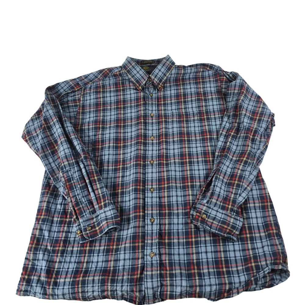 Viyella Mens Blue Plaid Cotton Wool Blend Button Down Shirt Long Sleeve canada